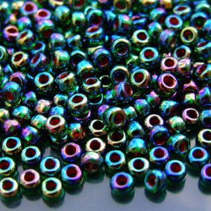 10g 9344 Lined Green AB Miyuki Seed Beads 6/0 4mm Michael's UK Jewellery