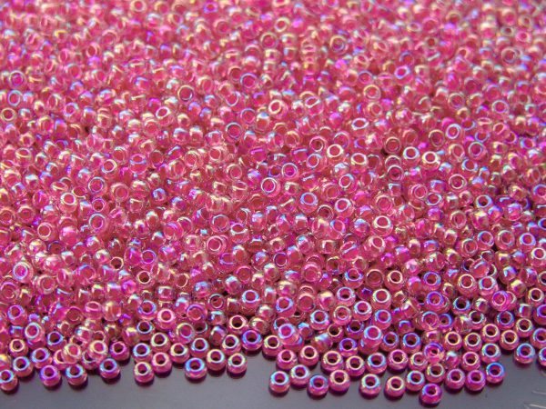10g 9355 Fuchsia Lined Crystal AB Miyuki Seed Beads 11/0 2mm Michael's UK Jewellery