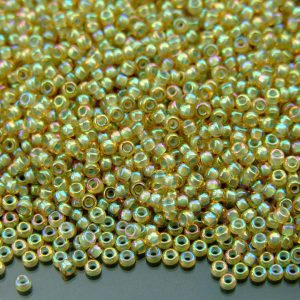 10g 9359 Aqua Lined Light Topaz AB Miyuki Seed Beads 11/0 2mm Michael's UK Jewellery