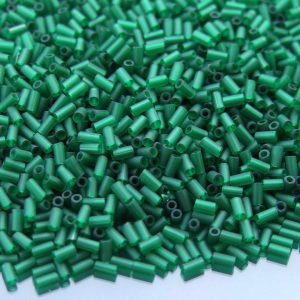 10g Toho Bugle Beads 939F Tr. Green Emerald Frosted 3mm