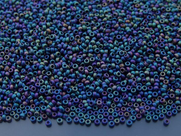 10g 9401FR Matte Black AB Miyuki Seed Beads 15/0 1.5mm Michael's UK Jewellery