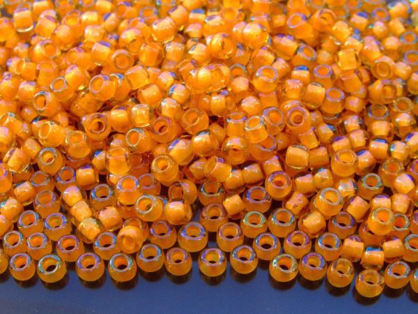 10g 950 Inside Color Jonquil/Burnt Orange Lined Toho Seed Beads 6/0 4mm Michael's UK Jewellery