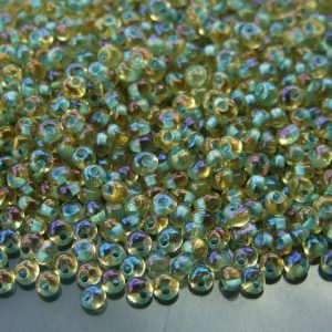 10g 952 Inside Color Light Topaz/Sea Foam Frosted Lined Toho 3mm Magatama Seed Beads Michael's UK Jewellery