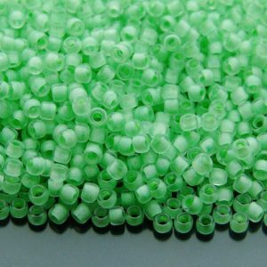 TOHO Seed Beads 975 Inside Color Crystal Neon Sea Foam 8/0 beads mouse