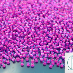 Wholesale TOHO Beads 980 Luminous Light Sapphire Neon Pink Lined 11/0 beads mouse