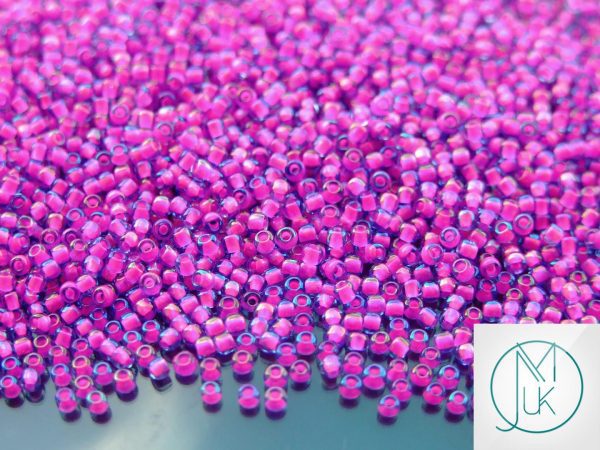 Wholesale TOHO Beads 980 Luminous Light Sapphire Neon Pink Lined 11/0 beads mouse