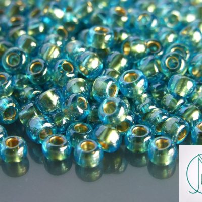 10g 990 Gold Lined Aqua Toho Seed Beads 3/0 5.5mm Michael's UK Jewellery