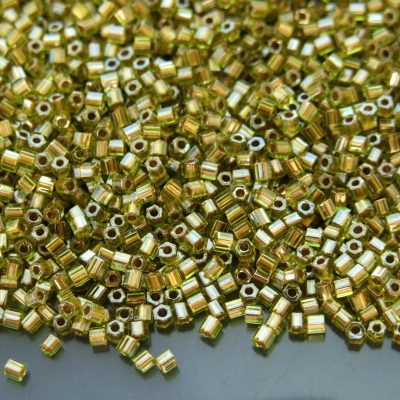 10g 991 Gold Lined Peridot Toho Hexagon Seed Beads 11/0 2mm Michael's UK Jewellery