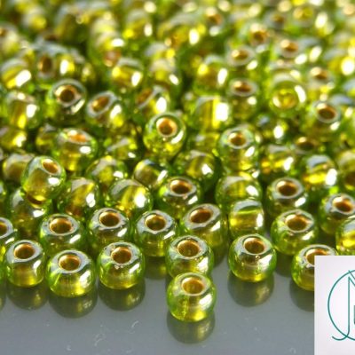 10g 991 Gold Lined Peridot Toho Seed Beads 3/0 5.5mm Michael's UK Jewellery