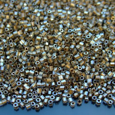 10g 993 Gold Lined Black Diamond Toho Hexagon Seed Beads 11/0 2mm Michael's UK Jewellery