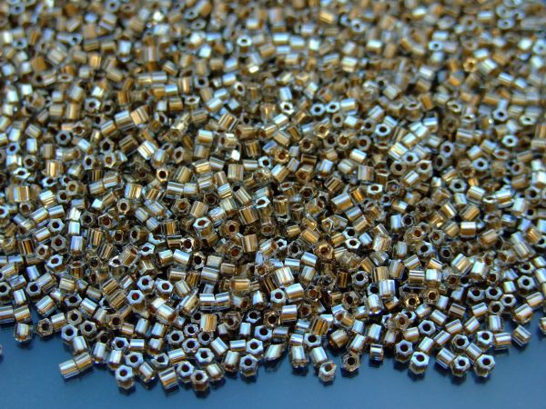 10g 993 Gold Lined Black Diamond Toho Hexagon Seed Beads 11/0 2mm Michael's UK Jewellery