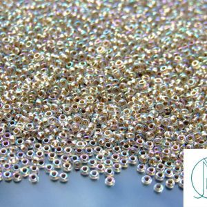 10g 994 Gold Lined Crystal Rainbow Toho Demi Round Seed Beads 11/0 2mm Michael's UK Jewellery