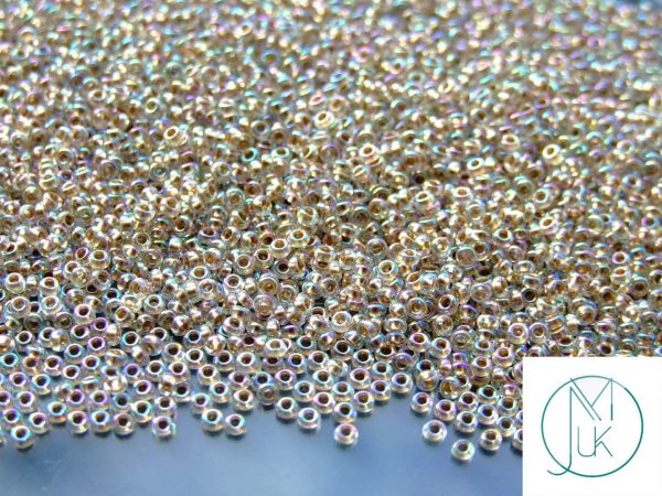 10g 994 Gold Lined Crystal Rainbow Toho Demi Round Seed Beads 11/0 2mm Michael's UK Jewellery