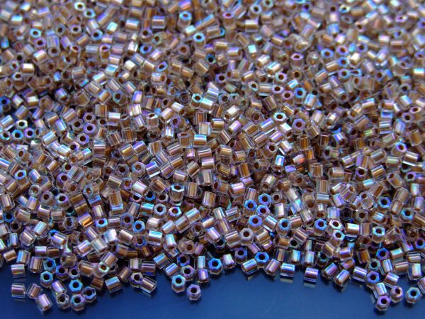 10g 994 Gold Lined Crystal Rainbow Toho Hexagon Seed Beads 11/0 2mm Misha's UK Jewellery beadsmouse.co.uk