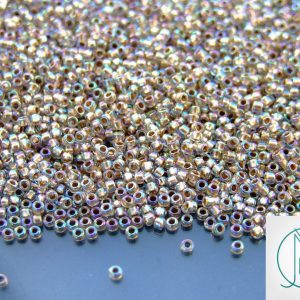 10g 994 Gold Lined Crystal Rainbow Toho Seed Beads 15/0 1.5mm Michael's UK Jewellery