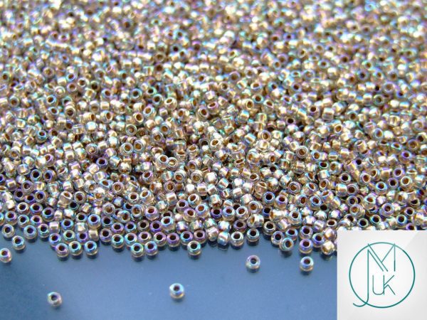 10g 994 Gold Lined Crystal Rainbow Toho Seed Beads 15/0 1.5mm Michael's UK Jewellery