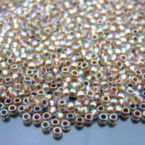 10g 994 Gold Lined Crystal Rainbow Toho Seed Beads 8/0 3mm Michael's UK Jewellery