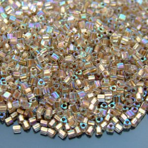 10g 994 Gold Lined Crystal Rainbow Toho Triangle Seed Beads 11/0 2mm Michael's UK Jewellery