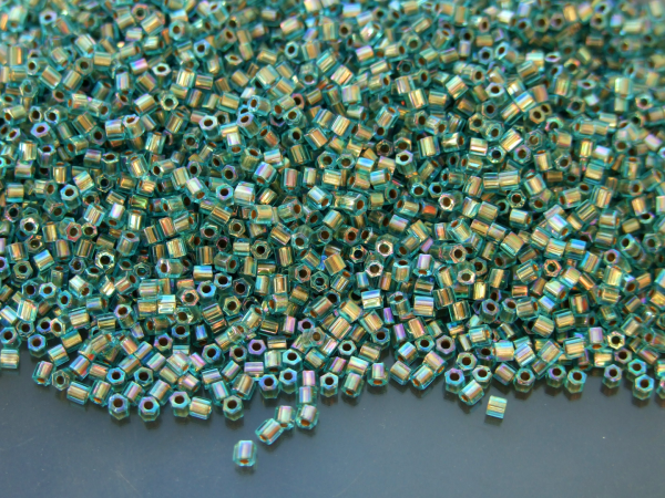 10g 995 Gold Lined Aqua Rainbow Toho Hexagon Seed Beads 11/0 2mm Michael's UK Jewellery