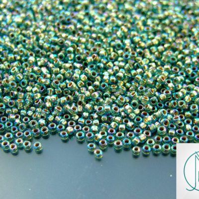 10g 995 Gold Lined Aqua Rainbow Toho Seed Beads 15/0 1.5mm Michael's UK Jewellery