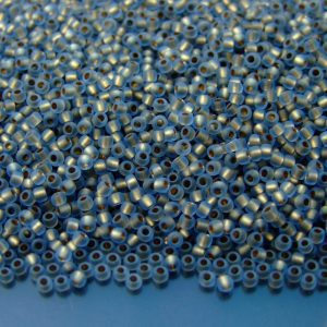 TOHO Seed Beads 997F Gold Lined Rainbow Frosted Light Sapphire 11/0 beads mouse