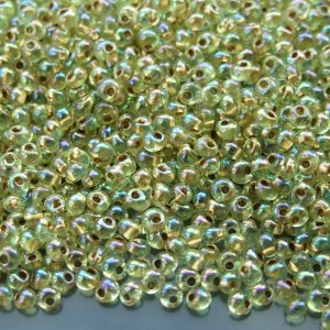 10g 998 Gold Lined Light Jonquil Rainbow Toho 3mm Magatama Seed Beads Michael's UK Jewellery