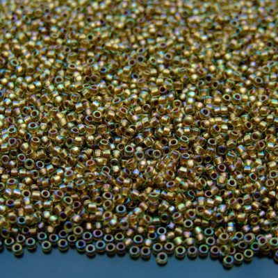 10g 998 Gold Lined Light Jonquil Rainbow Toho Seed Beads 15/0 1.5mm Michael's UK Jewellery