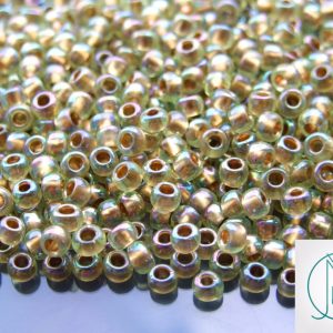10g 998 Gold Lined Light Jonquil Rainbow Toho Seed Beads 6/0 4mm Michael's UK Jewellery