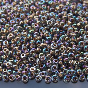 10g 999 Gold Lined Black Diamond Rainbow Toho 3mm Magatama Seed Beads Michael's UK Jewellery
