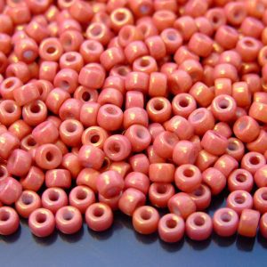 10g Chalk Red Gold Luster MATUBO Seed Beads 6/0 4mm Michael's UK Jewellery