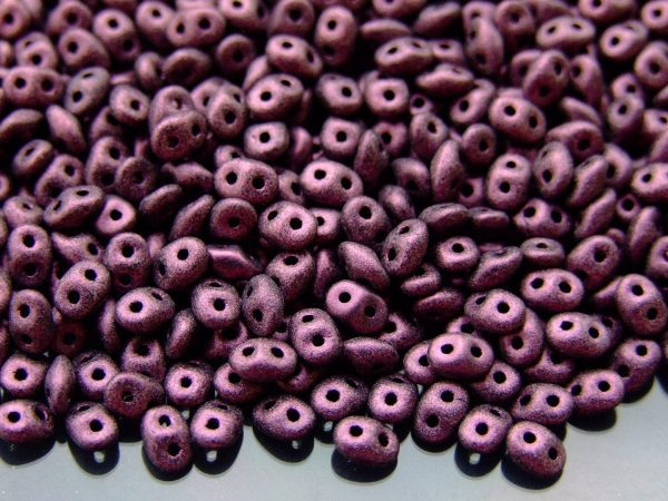 10g Czech SuperDuo Twin Beads Metallic Suede Pink Michael's UK Jewellery