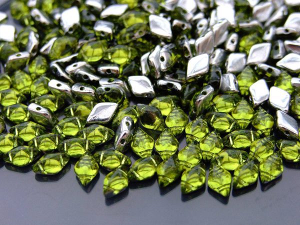 10g GemDuo Beads Backlit Olivine Michael's UK Jewellery
