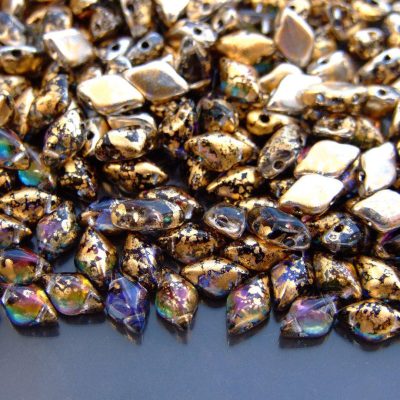 10g GemDuo Beads Backlit Purple Haze Gold Splash Michael's UK Jewellery