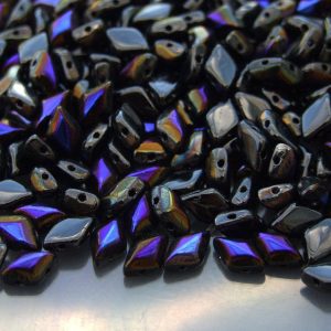 10g GemDuo Beads Black Jet Azuro Michael's UK Jewellery