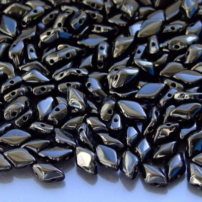 10g GemDuo Beads Black Jet Michael's UK Jewellery