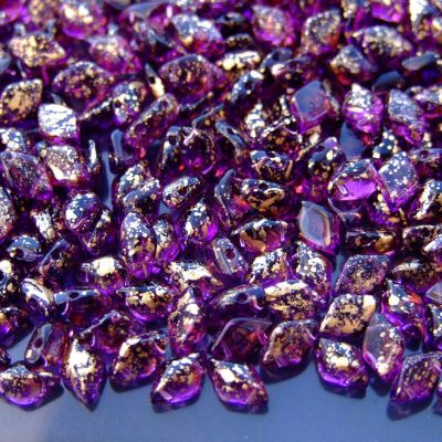 10g GemDuo Beads Gold Splash Amethyst Michael's UK Jewellery