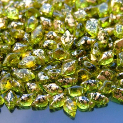 10g GemDuo Beads Gold Splash Olivine Michael's UK Jewellery