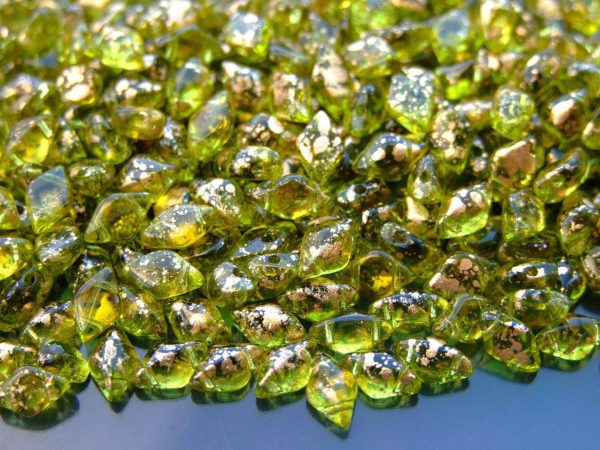10g GemDuo Beads Gold Splash Olivine Michael's UK Jewellery