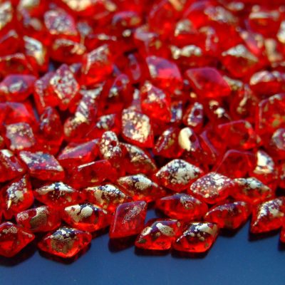 10g GemDuo Beads Gold Splash Ruby Michael's UK Jewellery