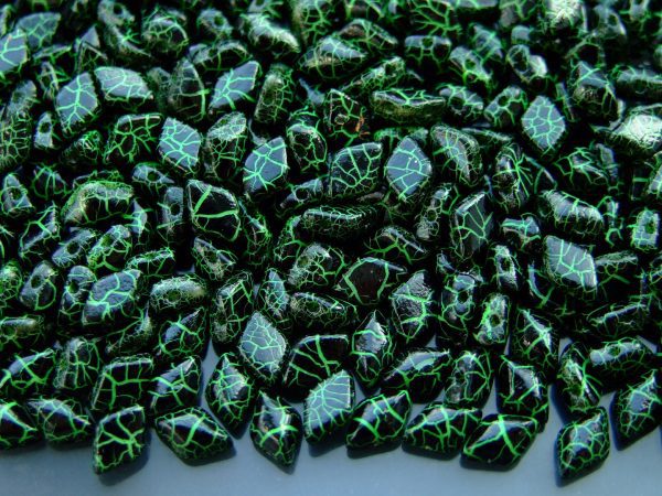 10g GemDuo Beads Ionic Jet Green Michael's UK Jewellery