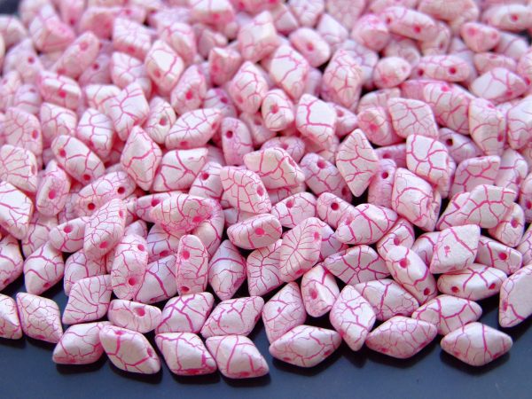 10g GemDuo Beads Ionic White Pink Michael's UK Jewellery
