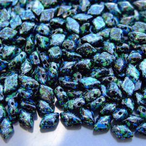 10g GemDuo Beads  Jet Blue Confetti Michael's UK Jewellery