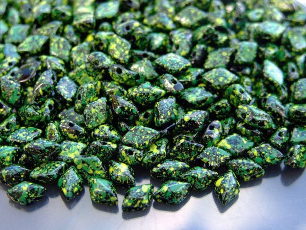 10g GemDuo Beads Jet Green Confetti Michael's UK Jewellery