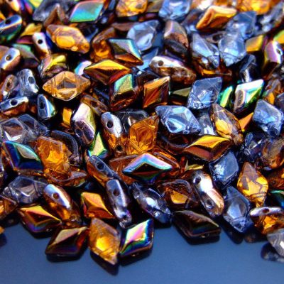 10g GemDuo Beads Magic Line Orange Grey Michael's UK Jewellery