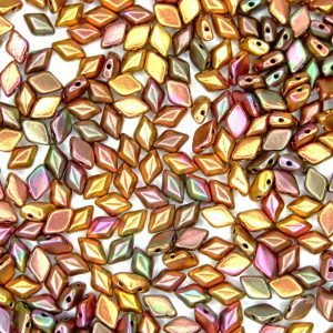 10g GemDuo Beads Matte Metallic Dark Gold Rainbow Michael's UK Jewellery