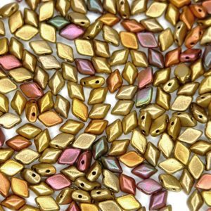 10g GemDuo Beads Matte Metallic Gold Copper Iris Michael's UK Jewellery