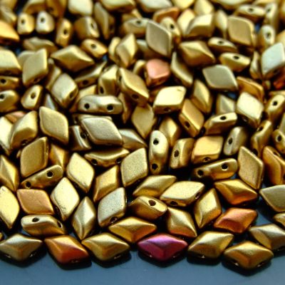 10g GemDuo Beads Matte Metallic Gold Copper Iris Michael's UK Jewellery