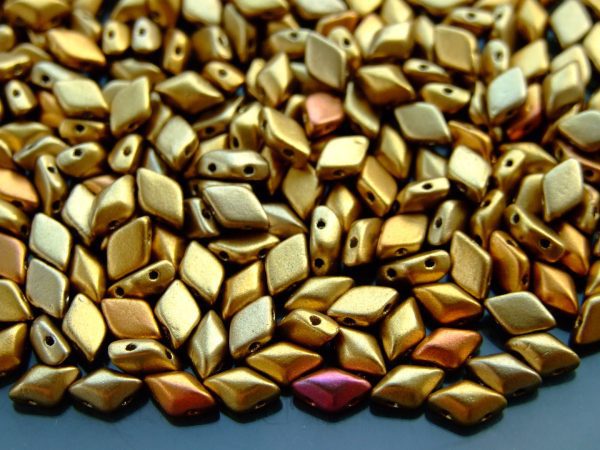 10g GemDuo Beads Matte Metallic Gold Copper Iris Michael's UK Jewellery