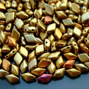 10g GemDuo Beads Matte Metallic Gold Iris Michael's UK Jewellery