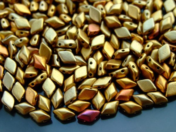 10g GemDuo Beads Matte Metallic Gold Iris Michael's UK Jewellery